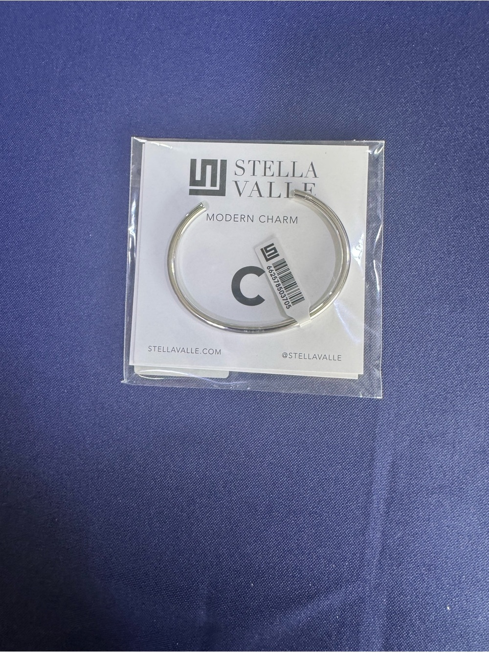 Silver Modern Charm “C” Bracelet Stella Valle